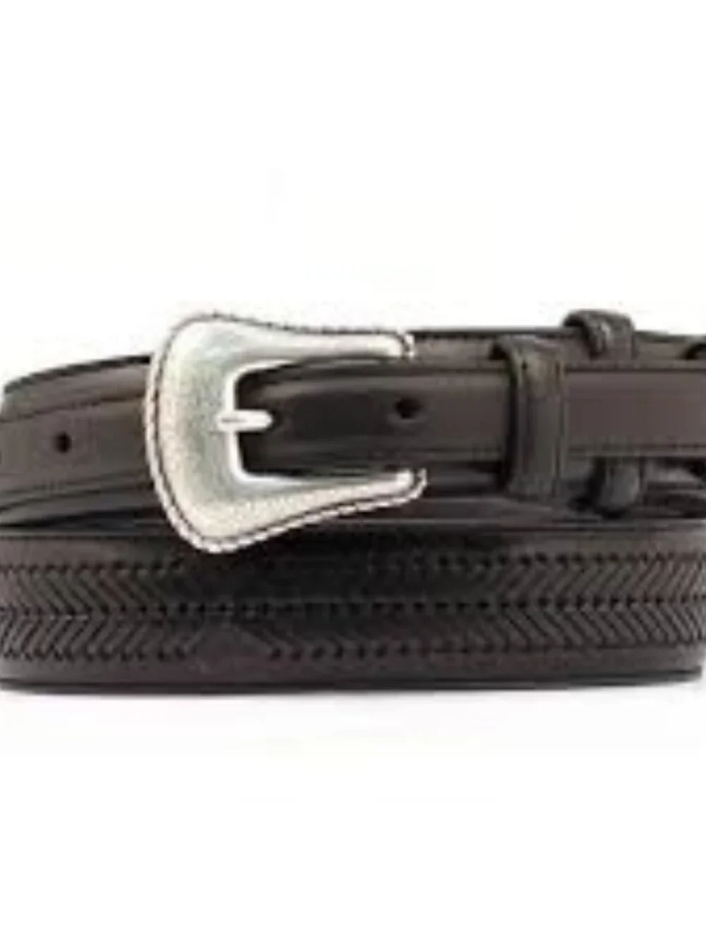 Nocona Men's Top Hand Ranger Arrow Lace Belt Black Leather Size 30 N2476801 NWT